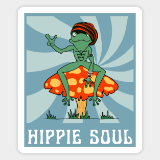 Hippie Retro Frog Magnet